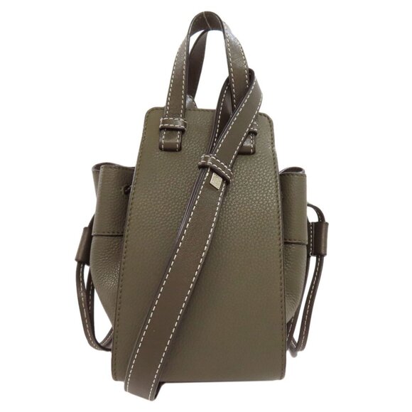 LOEWE Khaki Leather Hammock Bag - Picture 2 of 11